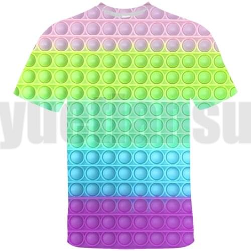 Funny Family Games POP It T Shirt Teens Oversize Tshirt Kids Short Sleeve Pop Fidget Tee Tops 3D Summer Streetwear T-shirt Men