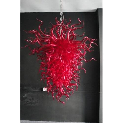 Pretty Home Decoration Living Room 100% Handmade Red Chihuly Style Chandeliers