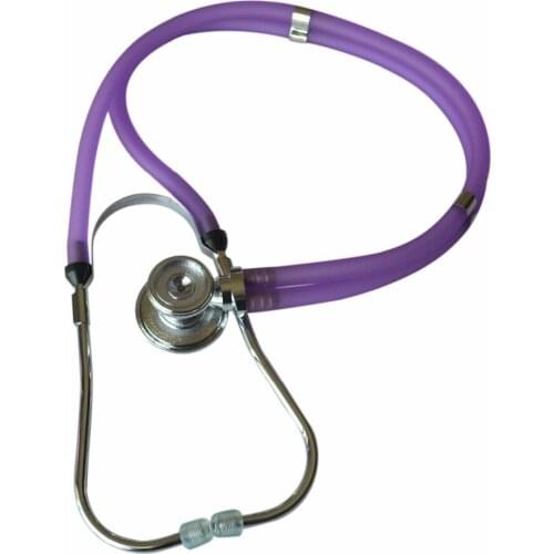 Multifunction dual-headed Professional NEW Medical Clinical Classic Doctor Stethoscope Transparent Purple Color