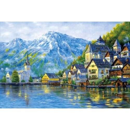 Iceberg Seaside House Scenery Needlework,DIY 14CT Cross stitch, Embroidery kits,Art Cross-Stitching handmade Oil Painting