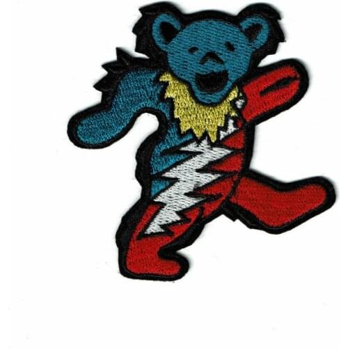 Custom embroidered patches cute walking bear customized embroidery with your logo design giveaway gifts