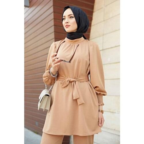 Richkeda Store New 2021 Ramadan Double Set Aid Mubarek Two-pieces Muslim Sets Abaya Turkey Hijab Dress Caftan Kaftans Islam