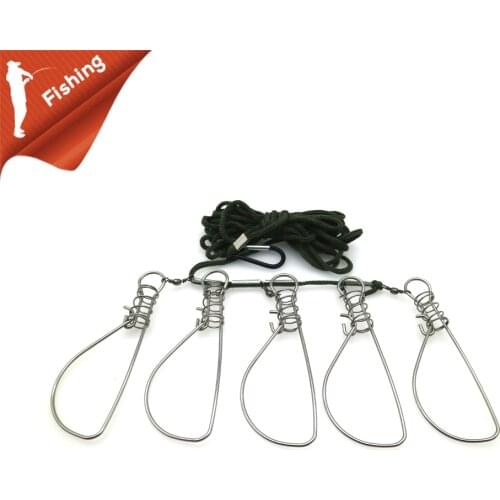 Fishing Tackle Accessories Fishing Lock Buckle Stainless Steel Live Fish Stringer 5 m