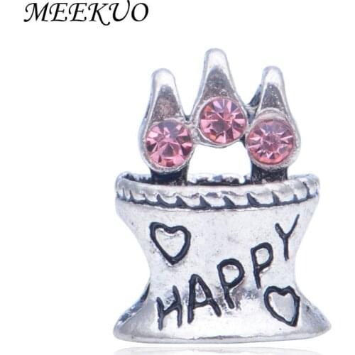 Happy Cupcake Gift box Pink Epoxy DIY Beads Fit Style Charm Bracelet