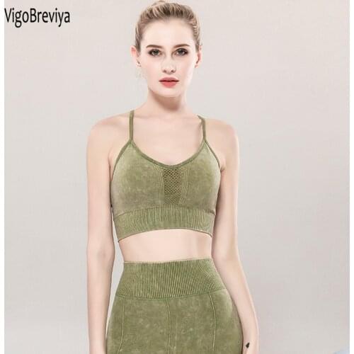 VigoBreviya Mesh Breathable Sports Bra Women Seamless High Impact Yoga Bra Female Push Up Crop Fitness Top Gym Workout Sportwear