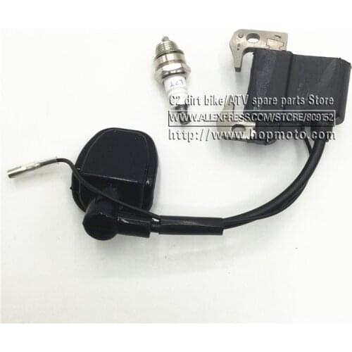 SPARK PLUG L7T with Ignition Coil for Chainsaw BM6A TS400 TS410 TS420 TS460 2 Stroke ATV MINI Super Pocket Bike