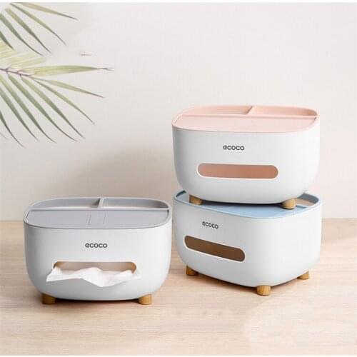 Household Table Tissue Box Napkin Holder Multifunctional Napkin Container Remote Control Storage Box
