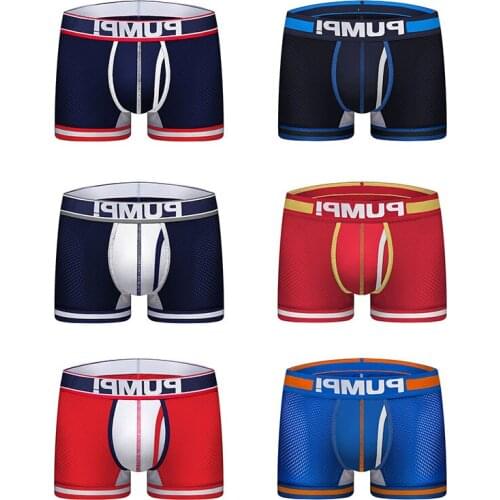 6Pcs Fashion Low waist Sexy Men Underwear Boxer Shorts LOGO Panties Cotton Mens Boxershorts Underware Boxers Sexi