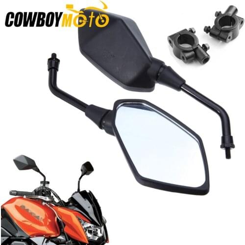 Universal Motorcycle 7/8" 22mm Handlebar Rear View Mirrors w/ Adapters For Honda Yamaha Suzuki Harley Cafe Racer Bobber Chopper
