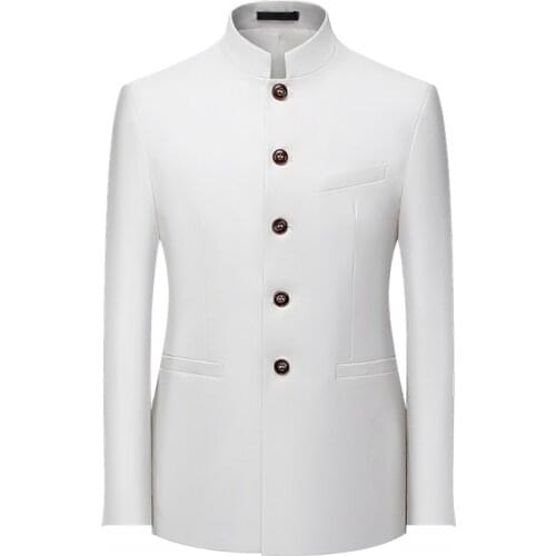 High Quality Plus Size 6XL 5XL 4XL Business Men Blazers Jacket Long Sleeve Simple Solid Slim Fit Casual Suit Coats Stand Collar