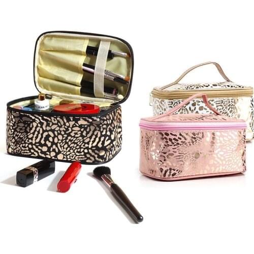 Women Cosmetic Bag Fashion Leopard Makeup Organizer Ladies Waterproof Beauty Bag Tote Travel Make Up Cases Neceser Toiletrie Bag