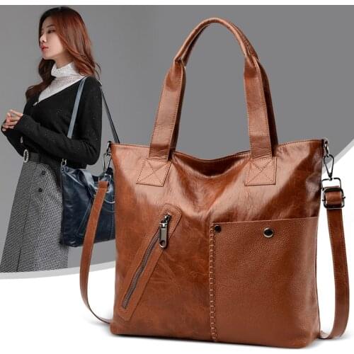 Retro Leather Brand Handbags Shoulder Bags for Women 2021 New Designer Luxury Ladies Crossbody Women Ladies Tote Hand Bag