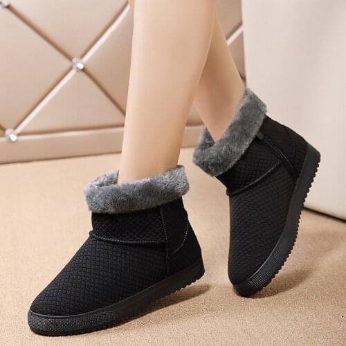 Snow Boots Women Boots Non-slip Women plush Winter Boots Fur Warm Ankle Boots For Women waterproof Booties Botas Mujer