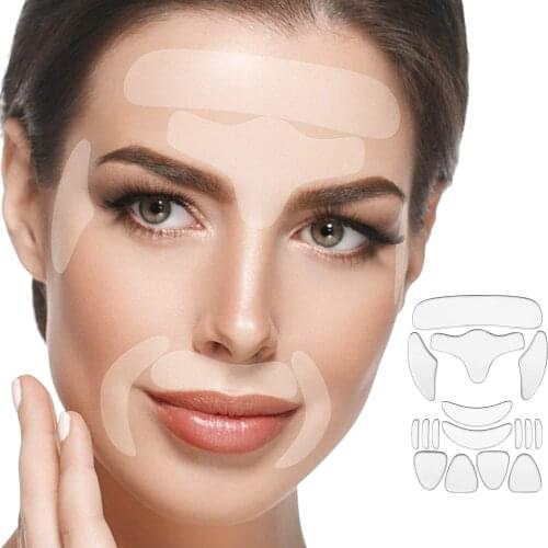 16pcs Reusable Silicone Wrinkle Removal Sticker Neck Eye Anti Wrinkle Aging Skin Lifting Care Face Forehead Patch Remover Strips