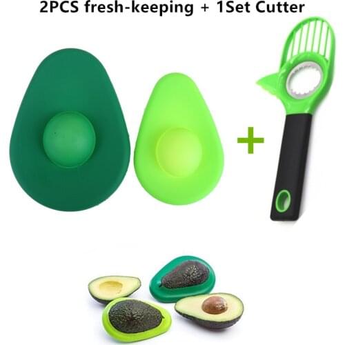 2 Avocado Slicer 1 Fresh-Keeping Shea Corer Butter Peeler Cutter Pulp Portable Fruit Frutero Silicone Kichen Gadget Inteligentes