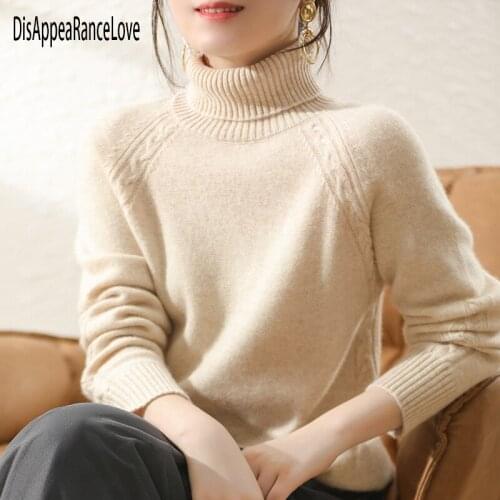 2021 Winter Sweater White Turtleneck Lace Pullover Autumn Clothes Women Sweter Tops For Womens Sweaters Pull