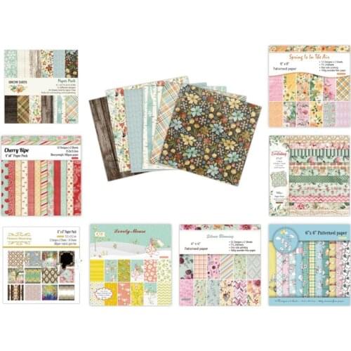 24sheets Multi Flowers Pattern Scrapbooking Pads Paper Origami Art Album Background Paper Card Making DIY Scrapbook Paper Crafts