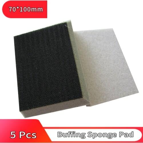 5PCS Rectangle High Density Chamfering Interface Pad 70*100mm Sponge Cushion Sander Protection Pad Hook and Loop Abrasive Tools