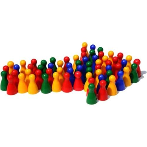 50 Pcs/Set Colorful Chess Pieces Board Game Wood Games Accessories