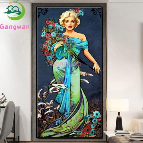 5D DIY Diamond Painting Famous female celebrities Diamand mazayka Full Square Round embroidery rhinestones mosaic Cross stitch