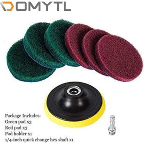 8Pcs Household Electric Drill Brush Scouring Pad Sanding Disc for Bathroom Surface Grout Tile Tub Kitchen Auto Cleaning Tools