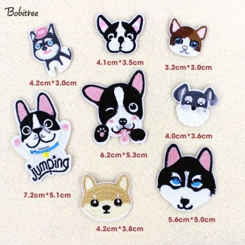 8pcs/lot animal cartoon patches embroidery cute dogs patches iron on sewing on for clothing bags Stickers Fabric