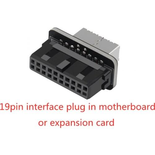 USB3.0 Header Adapter Internal 19P/20P to TYPE-E 90 Degree Converter Adapter Chassis Front TypeC Plug-in Port for PC motherboard