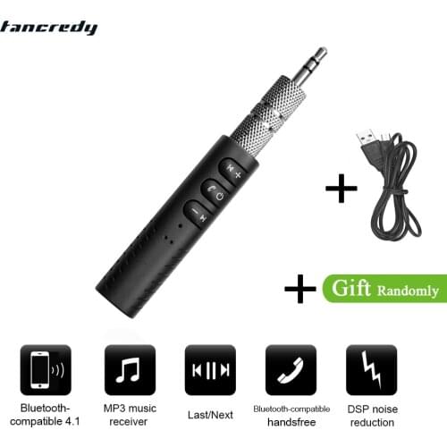 Car Bluetooth Wireless Headphones Aux Audio Adapter 4.1 Bluetooth Handsfree Cars Kit 3.5mm jack Aux Bluetooth Hands Free Music