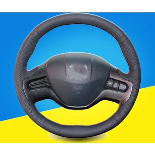 Car Steering Wheel Cover For Honda Civic 8 2006-2011 (2-Spoke) Auto Braid On The Steering Wheel Covers Car Styling Hand Sewing