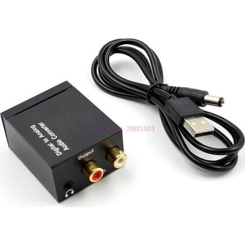 Dhl or fedex 100pcs DAC Digital to analog Audio Converter Optical to RCA Coaxial SPDIF Toslink to 3.5mm analog RCA Adapter