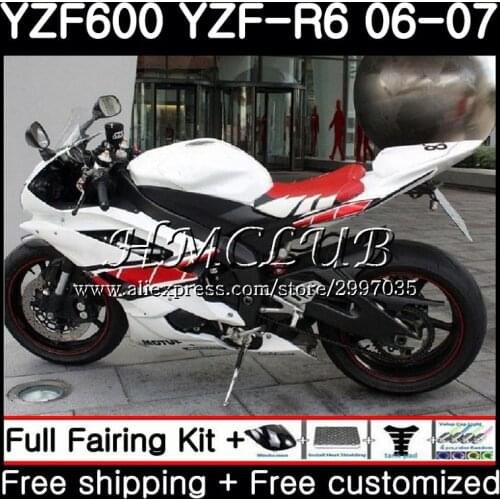 Body For YAMAHA YZF R 6 YZF 600 YZF-600 YZF R6 2006 2007 Frame 16HC.6 YZF-R6 06 07 YZF600 white stcok YZFR6 06 07 Fairing Kit