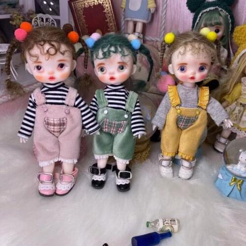 16cm Wig BJD Doll Movable Joints Cute Face DIY Bjd Dolls with Big Eyes Bjd Toys Gifts for Girl Handmand Toy