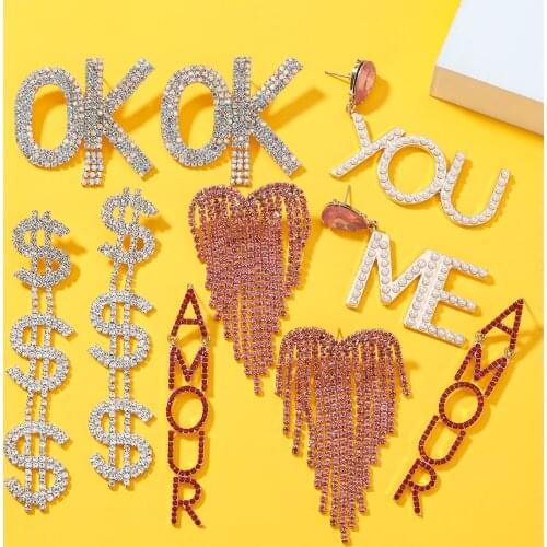 Earrings Fashion Jewelry 2021 Europe Exaggerated Creative English Alphabet Acrylic Femininity Pop Earrings