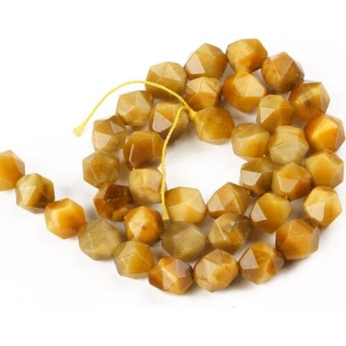 Wholesale 6 8 10mm Faceted Gold Tiger Eye Natural Stone Beads Natural Stone Loose Beads Needlework DIY Necklace Bracelet