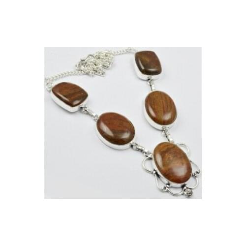 Jaspers Necklace Silver Overlay over Copper , 47.5 cm, N2254