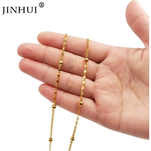 Jin Hui African Middle East women Trendy Golden Necklaces Men Length 50cm fashion Jewelry Birthday present Lovers Necklaces gift