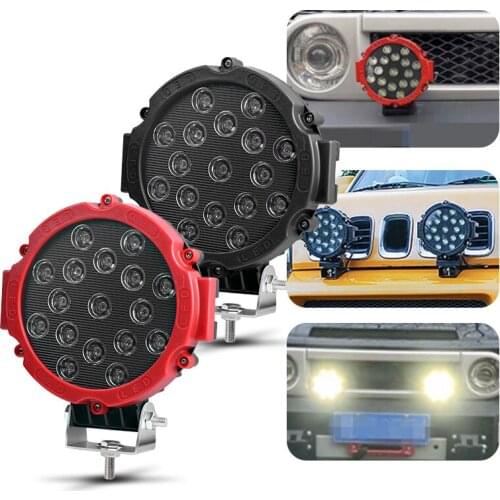 7 Inch LED Driving Lamp Work Light Headlight DRL 51W 3D Projector Lens 6000k White 12V 24V For Auto Truck Offroad