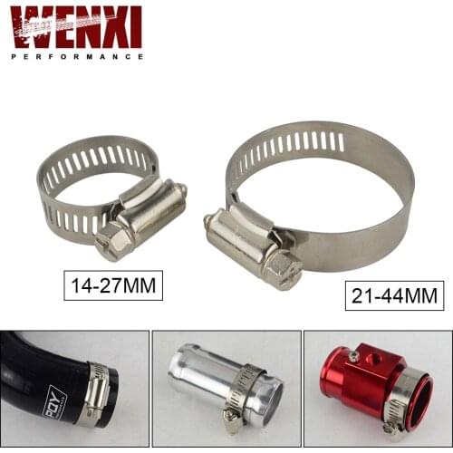 10PC 14-27MM/21-44MM Unversal Exhaust Turbo Adjustable Hose Clamp 201 Stainless Steel Turbo Exhaust Intercooler Silicone Coupler