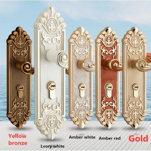 Vintage Mute Bedroom Mortice Door Handle Security Lock Split Silent Lock Interior Door Furniture