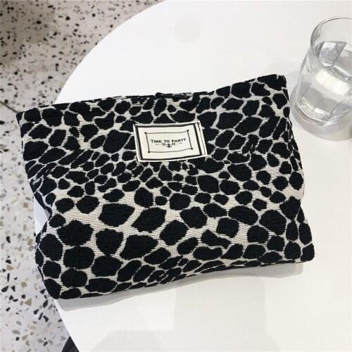 Waterproof Zipper Make Up Bag Travel Washing Makeup Organizer Beauty Case Large Women Leopard Cosmetic Bag Canvas
