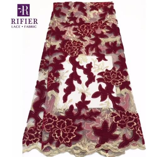High Quality 20K9 Velvet Embroidered African Voile Mesh Lace Fabrics For Bride Dresses LaceS Special Guipure Tulle Net Material