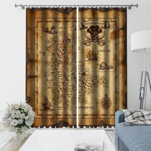 High quality custom 3d curtain fabric retro curtains 3D Curtains set For Bed room Living room decorative curtains