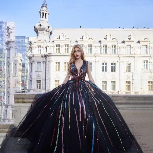 New Black Sequins Dress 2020 Sleeveless V Neck Ankle Length Elegant Celebrity EVening Party Bodycon Dress Vintage Vestios