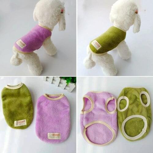 Coral fleece Vest For Puppy Soft Comfortable Solid Color Dogs Vests Simplicity Breathable Pet Clothes For Autumn And Winter