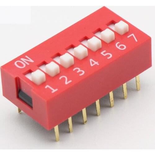 10 PC 2 line 14 IMC hot pitch dip 2.54mm 7P switch pin red