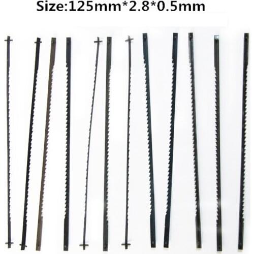 12Pcs 125mm Pinned Scroll Saw Blades Cutting Tools TPI 10 Power Tools For Cutting Wood Woodworking Power Tools Accessories