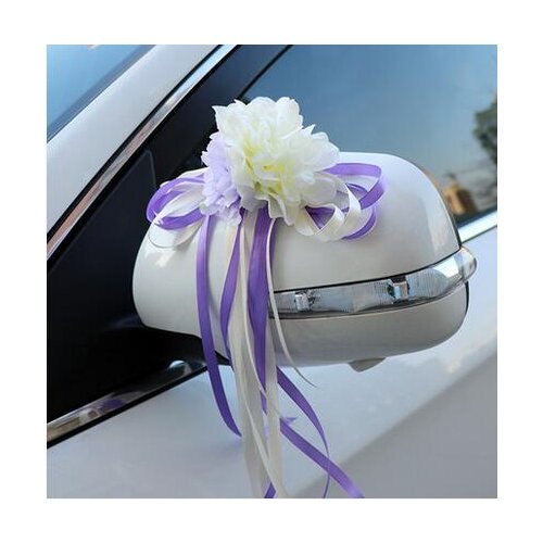 12PCS/Lot Romantic Flower Wedding Car Decoration Artificial Flowers Door Handles Rearview Mirror Decorate Wedding Accessories