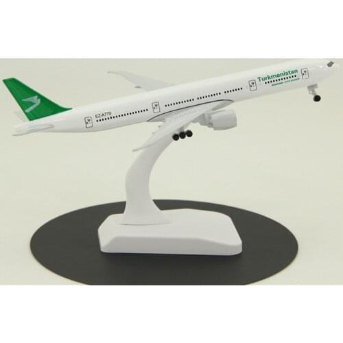 19cm airplane model toys air Turkmenistan airlines Boeing B777 aircraft model diecast alloy plane with landing gears Kids Gift