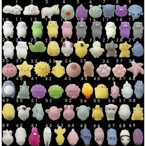 3PC Kawaii Squishy Animal Fidget Toy Squeeze Mochi Rising Antistress Ball Pack Zestaw Panda Cat Star Soft Sticky Cute Funny Gift