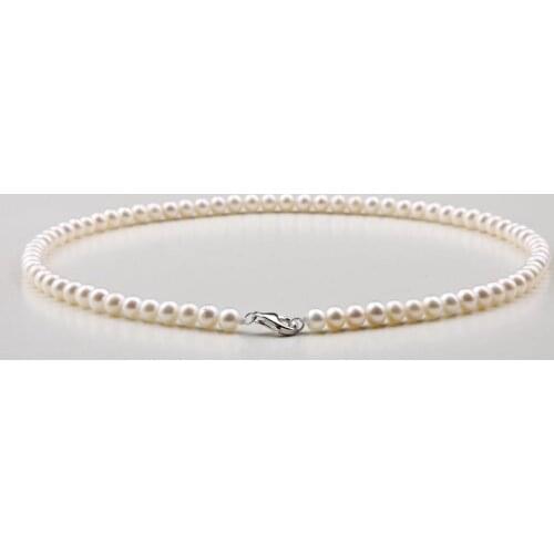 5-6 mm natural Japan Akoya white pearl necklace 18inch